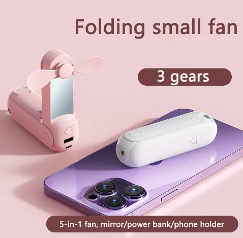 Handheld 5-in-1 Portable Fan - White