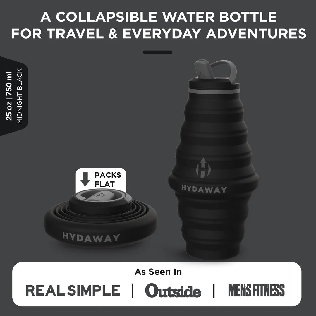 Hydaway Collapsible Water Bottle - Black
