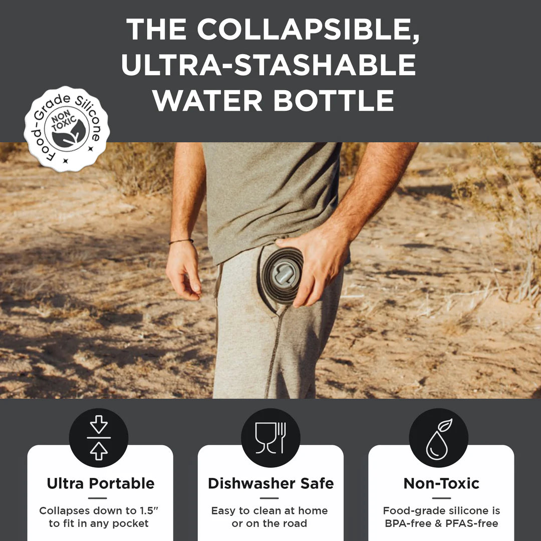 Hydaway Collapsible Water Bottle - Black