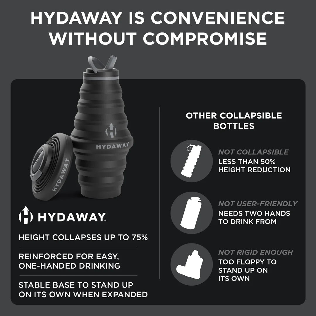 Hydaway Collapsible Water Bottle - Black