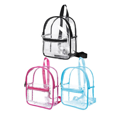 clear mini backpack pink Clear Bag: Pink Outlined Clear Mini Backpack – Concert Depot