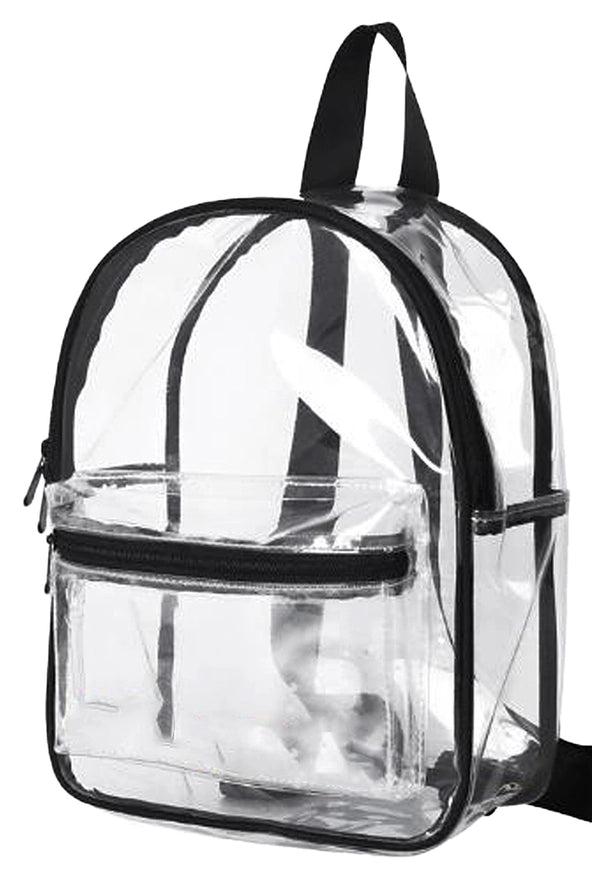 Clear Bag: Black Outlined Clear Mini Backpack – Concert Depot