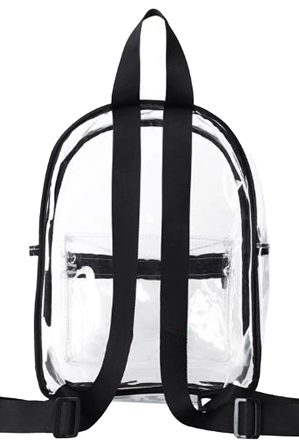 Clear Bag: Black Outlined Clear Mini Backpack