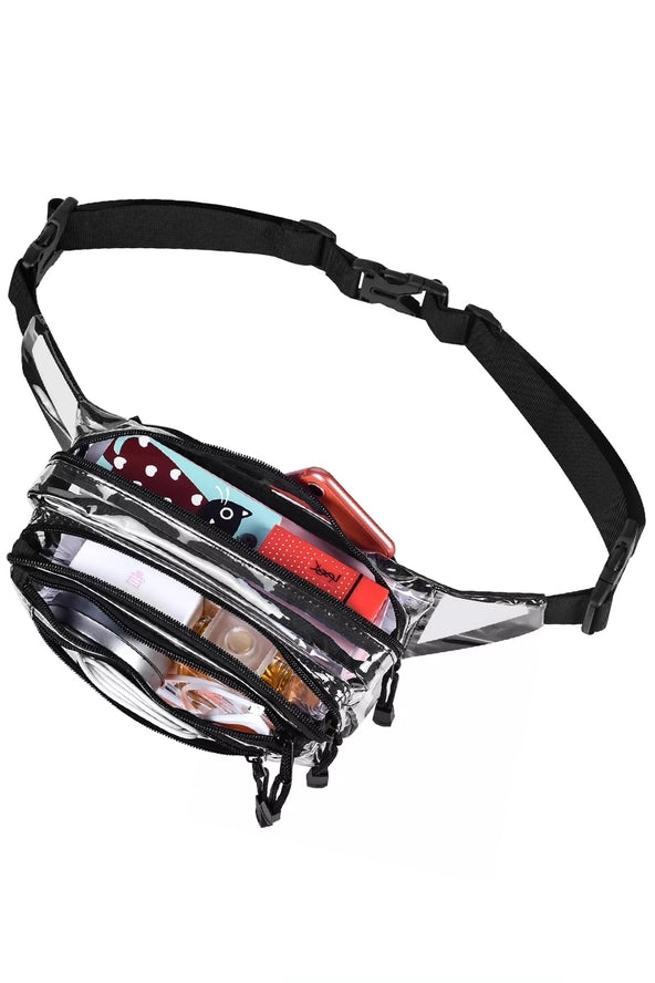 4-Compartment Clear Fanny Pack