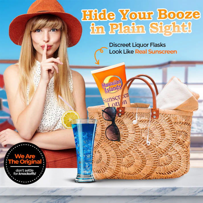 Smuggle Your Booze: SPF 30 Sunscreen Flask