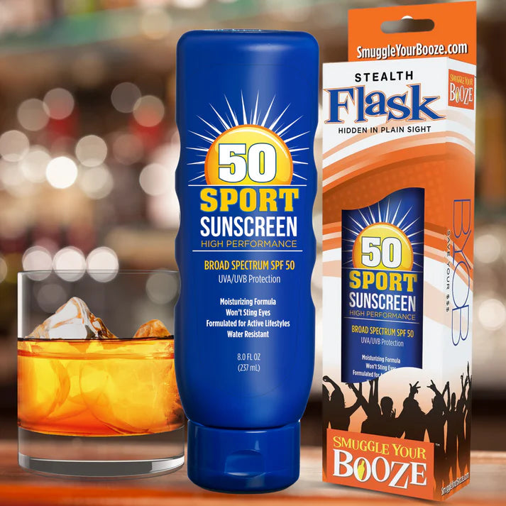 Smuggle Your Booze: SPF 50 Sunscreen Flask