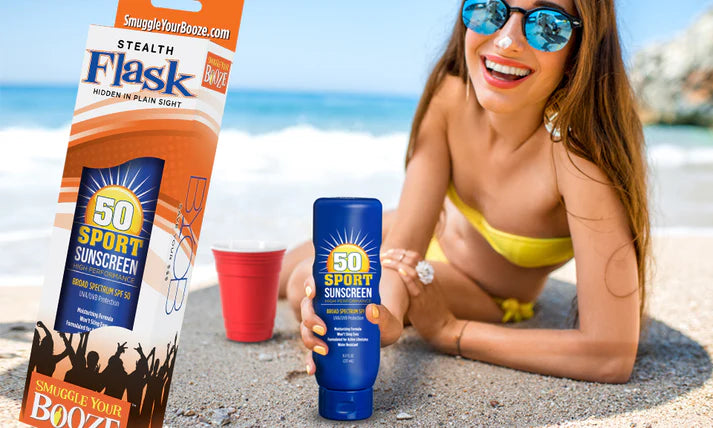 Smuggle Your Booze: SPF 50 Sunscreen Flask
